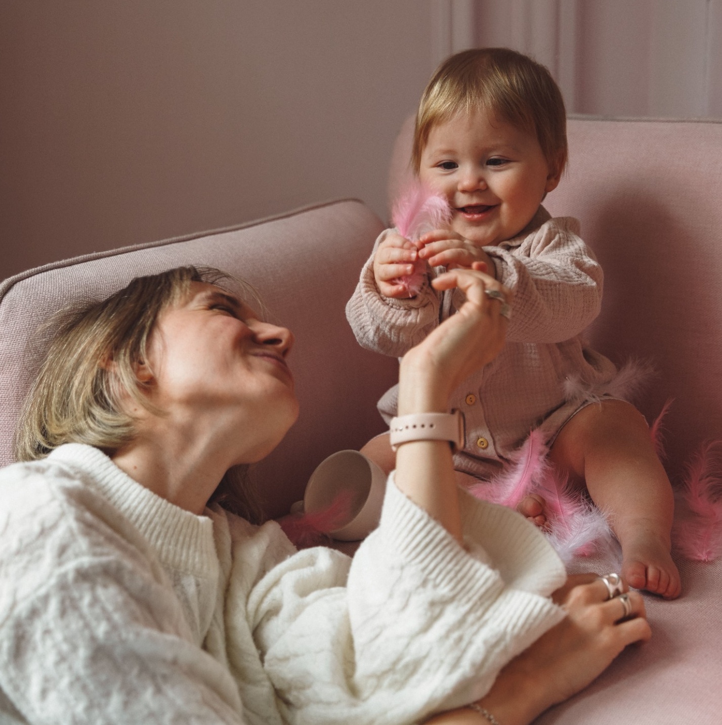 Parent interacting with baby